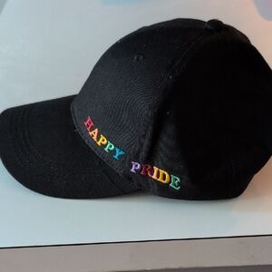Pride Kids Black Cap with Rainbow Embroidery
